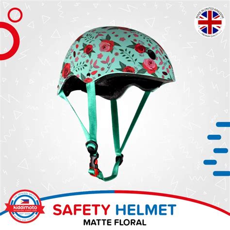 Kiddimoto Matte Floral Small Kids Helmet For Kids Lazada Ph