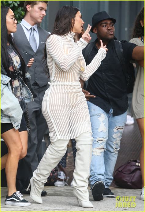 Kim Kardashian Steps Out In Style For Kanye Wests Yeezy Season Four