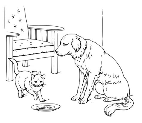 Un perro y un gato para colorear - Imagui