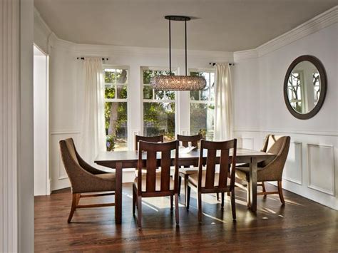 Transitional Dining Room With Glamorous Chandelier Hgtv