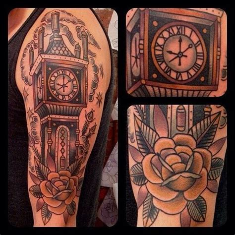 Grandfather Clock Tattoo Flash Art Ink Tattoo Sleeve Tattoos Clock