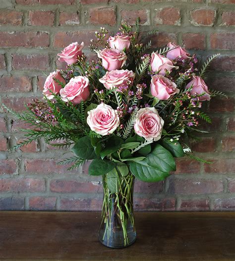 Dozen Pink Roses Georgewood Florist