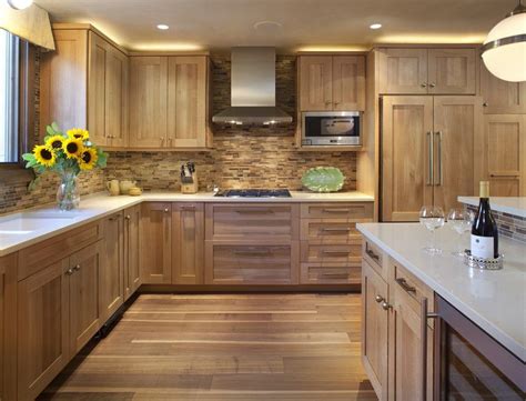 Oak Kitchen Cabinets With White Countertops