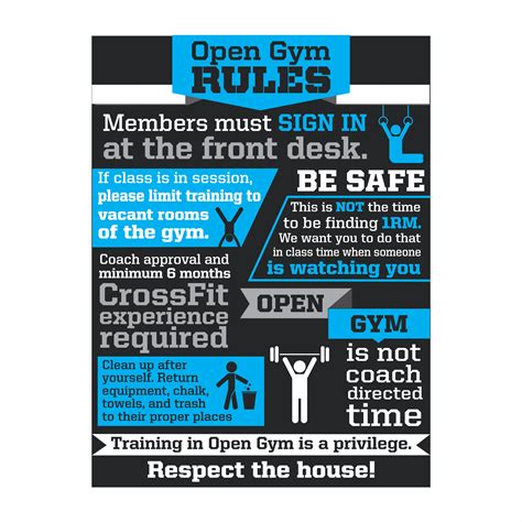 Open Gym Rules Sign Signsrx