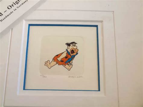 Original Limited Edition Etching Hanna Barbera Flintstones Fred 2 Small