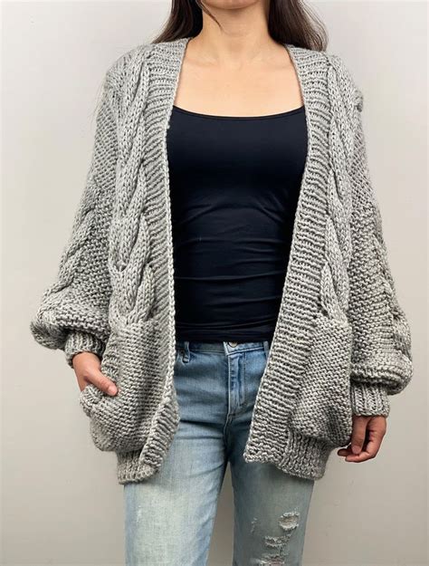 hand knit oversize woman sweater chunky slouchy grey wool etsy sweaters for women sweaters
