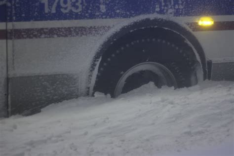 Bus Stuck In Deep Snow Chicago Blizzard 2011 On