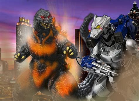 A Legendary Battle Burning Godzilla Vs Kiryu By Thespideradventurer On