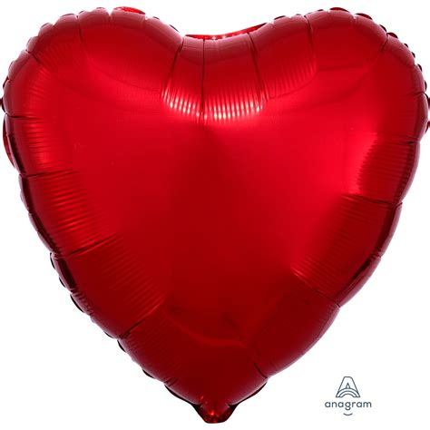 Metallic Red Heart Standard Unpackaged Foil Balloons S15 10 Pc