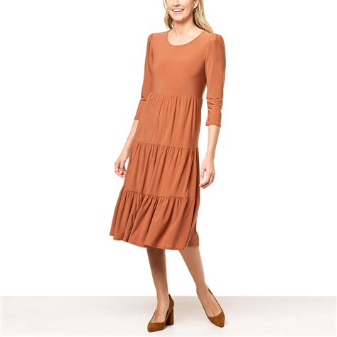 Antthony Puff-Sleeve Tiered Midi Dress - 20621029 | HSN