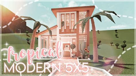 Aesthetic Tropical 5x5 Home 25k Speed Build Bloxburg Youtube