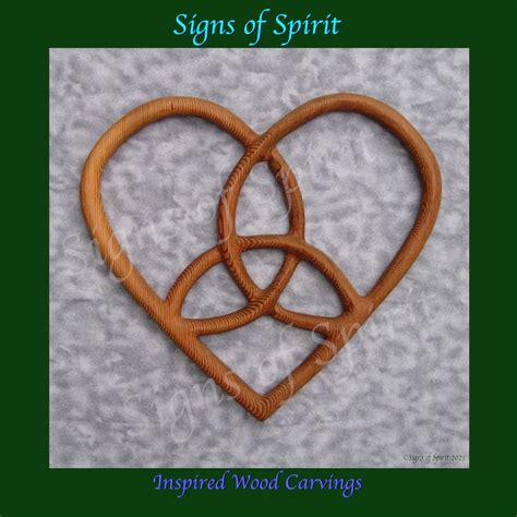 Trinity Heart Shaped Celtic Wood Carving Hearts Belief Home Etsy