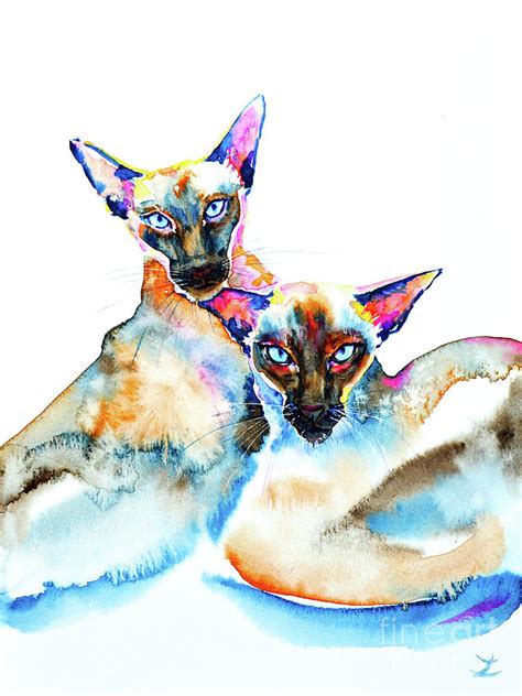 We Are Siamese Painting By Zaira Dzhaubaeva Pixels