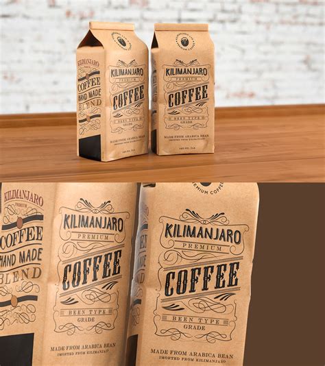 This gig is about coffee packaging & label design. Kilimanjaro Coffee bag design. | 99designs (With images ...