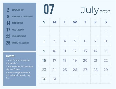 July 2023 Calendar Blank Word Printable Templates Free