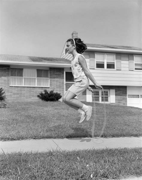 Girl Jumping Rope On Sidewalk C1960s Photograph By H Armstrong Robertsclassicstock Fine