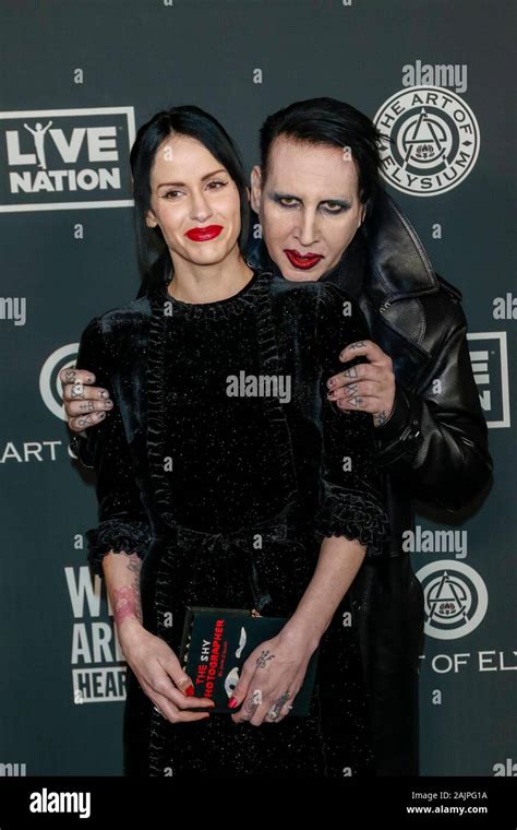 Los Angeles Usa 04th Jan 2020 Marilyn Manson L And Lindsay Usich Attend The Art Of Elysium