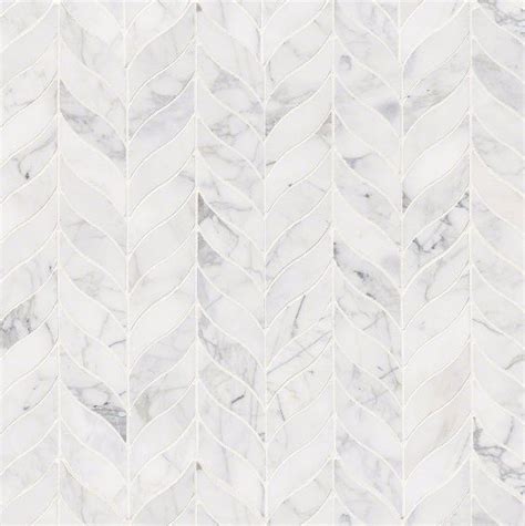 Calacatta Cressa Leaf Pattern Honed Marble Mosaic Tile In White