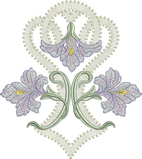 Art Nouveau Flower Machine Embroidery Motif - 01 - by Sue Box - Sue Box ...