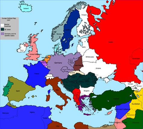 Europe Political Map 1947 What Happened Click This