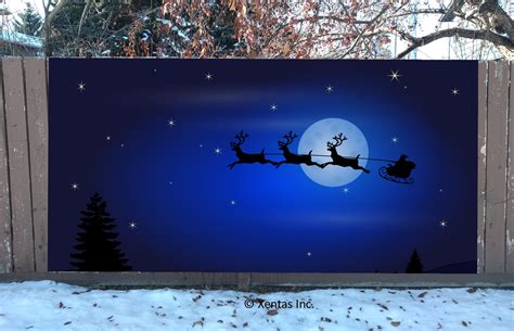 Fence Banner Christmas Moon By Xentas Inc Print Décor