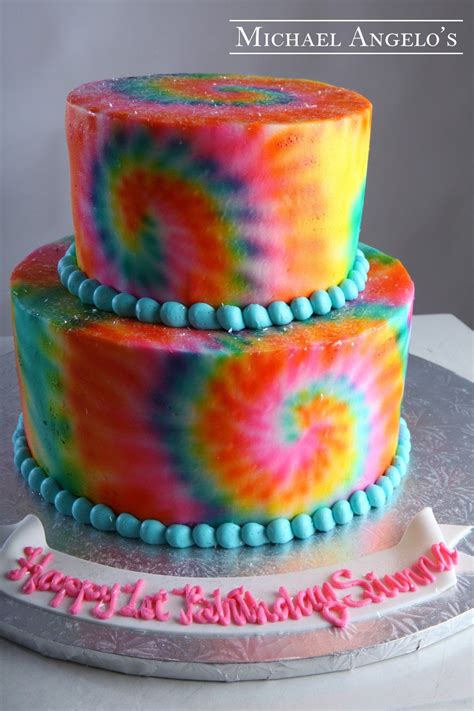 Tie Dye Surprise 32milestones Tie Dye Cakes Summer Birthday Cake