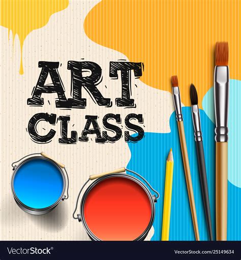 Art Class Workshop Template Design Kids Art Craft Vector Image