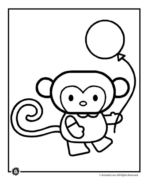 Cute Animal Coloring Page Monkey Woo Jr Kids Activities
