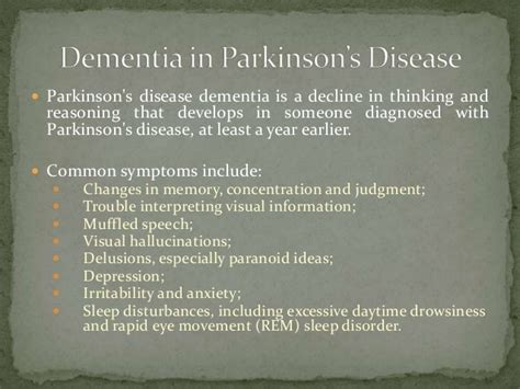 Parkinsons Disease Dementia A Case Report