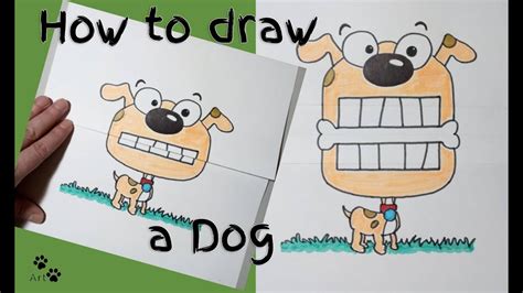 How To Draw A Dog Folding Surprise Kako Nacrtati Psa Crtez