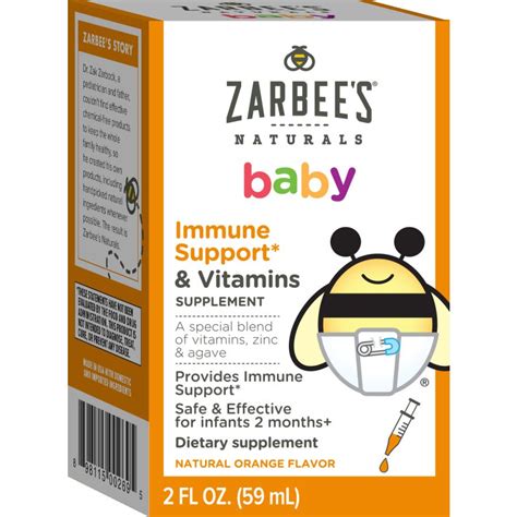 Zarbees Naturals Baby Immune Support Plus Vitamins Orange Shop