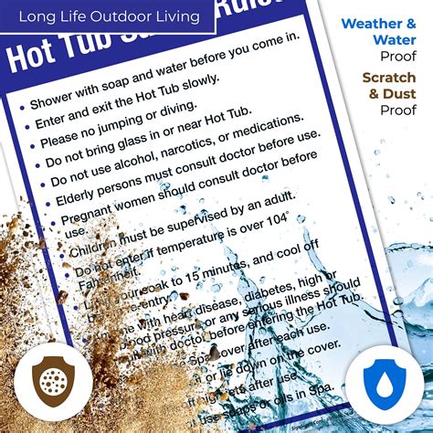 Buy Hot Tub Safety Rules Sign Pool Sign 10x14 Aluminum Online At