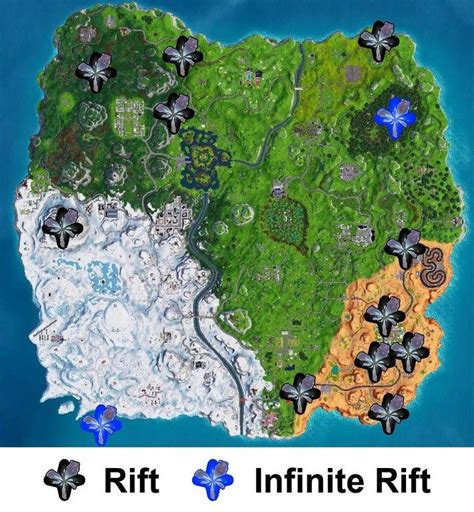 Complete Map Of All The Rift Locations In Fortnite Season 7 Rifts Have