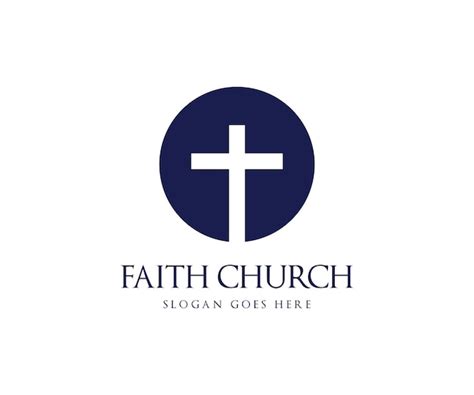 Faith Church Logo Heiliges Kreuz Logo Vorlage Premium Vektor