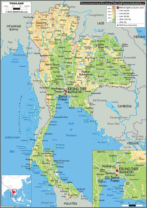 Physical Map Of Thailand