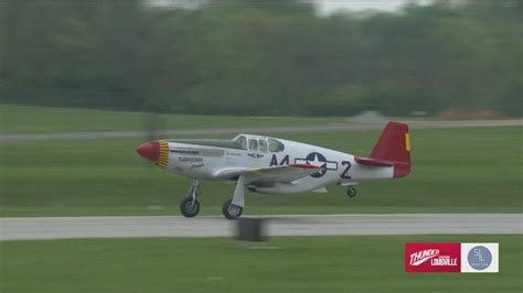 P 51 Redtail Flies In Honor Of Tuskegee Airmen Youtube