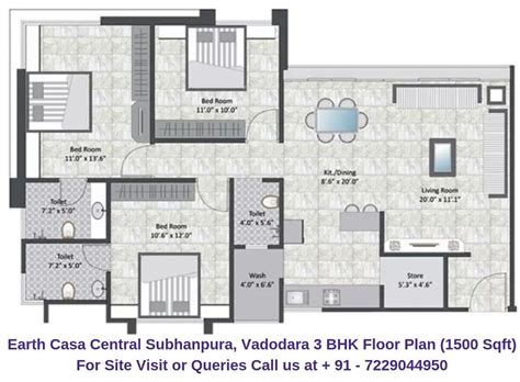 3 Bhk Floor Plan Duplex Floor Plans Architectural Floor Plans House
