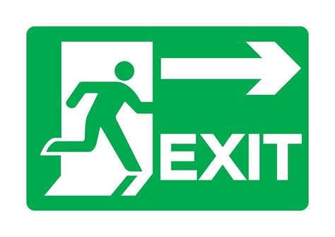Fire Exit Emergency Green Sign 2301058 Vector Art At Vecteezy