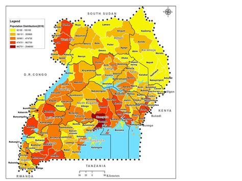 Uganda Population Density Map