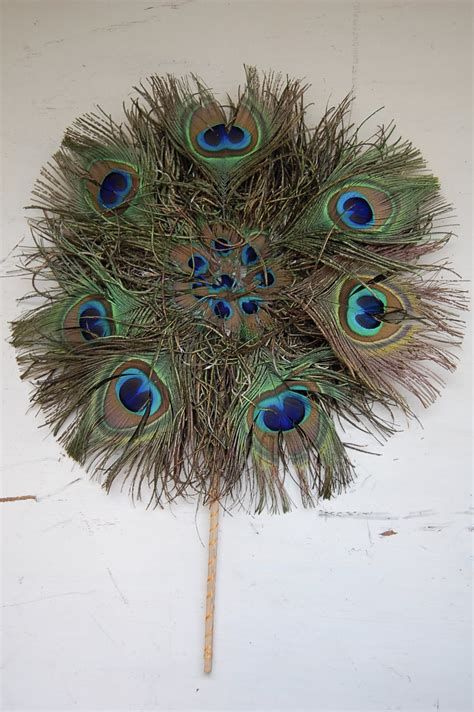 Antique Round Peacock Feather Fan The Savoy Flea