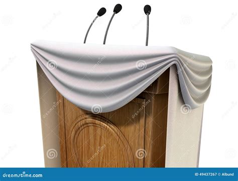 Press Conference Podium With Draping Stock Image Image Of Campaign
