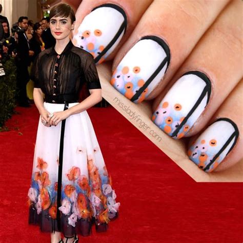 Manicure Muse Lily Collins In Chanel Couture Met Gala ‘15 Full Nail