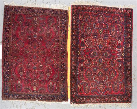 bonhams a pair of sarouk rugs central persia size approximatley 4ft 2in x 6ft 4in