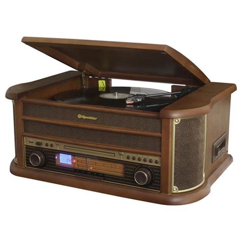 Roadstar Retro Wood Turntable Radio Cd Mp3 And Bluetooth Roahif