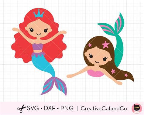 Little Mermaid Princess Svg Cut Files For Cricut Creativecatandco
