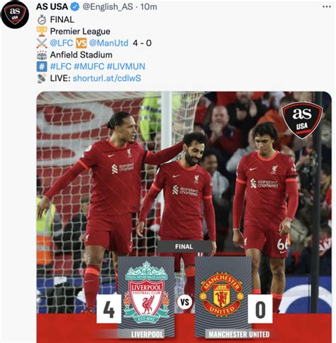 Liverpool 4 0 Man United Summary Score Goals Highlights Premier
