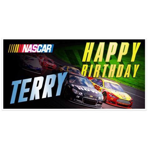 Sports Cars Nascar Racing Birthday Banner Personalized Party Backdrop