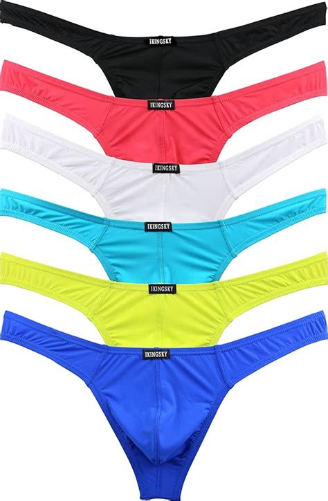 Ikingsky Men S Comfortable G String Sexy Low Rise Thong Underwear Pack Of Amazon Ca Clothing