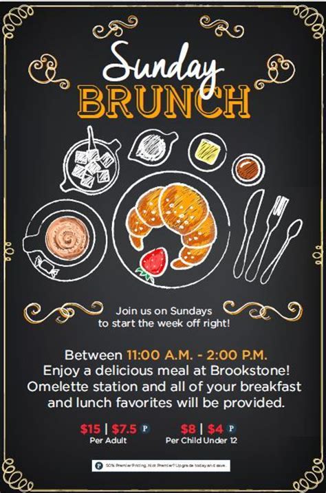 sunday brunch event flyer poster template restaurant