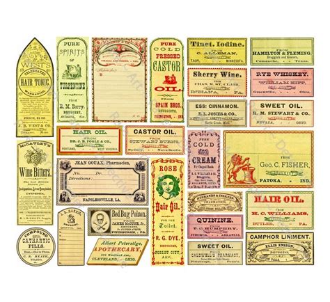 Apothecary Chest Sticker Labels Antique Druggist And Pharmacy Décor For